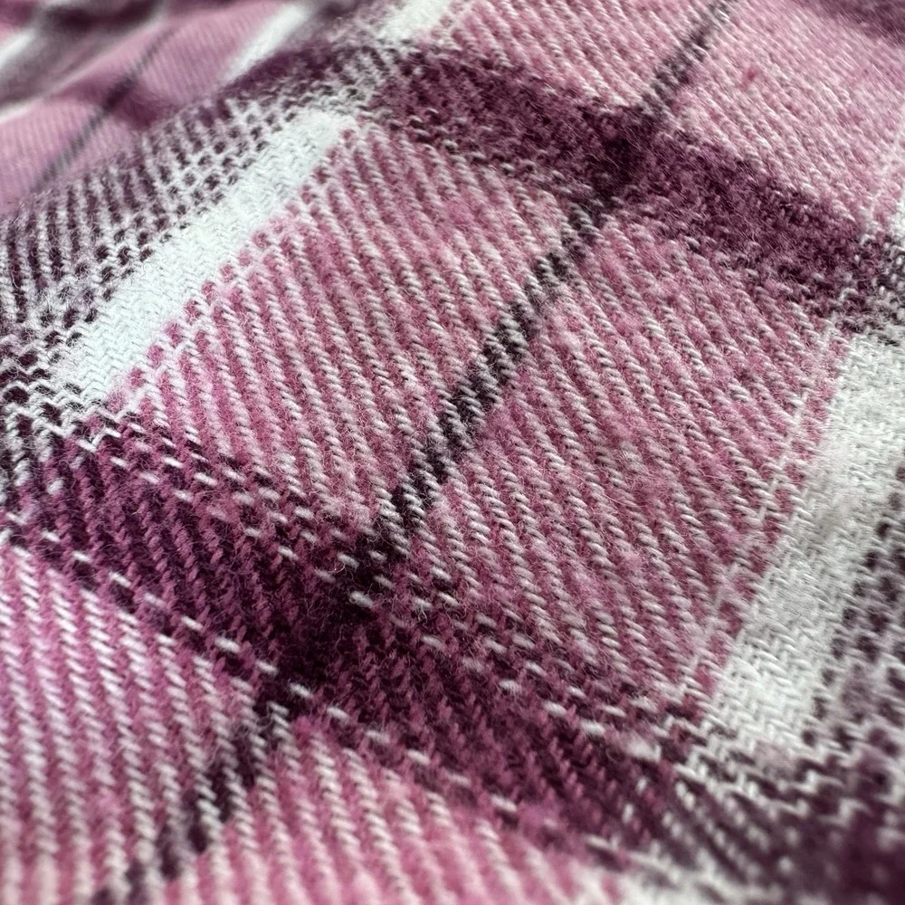 Aeropostale Men's Plaid Flannel Shirt M Pink Purple‎ Long Sleeve Button Down